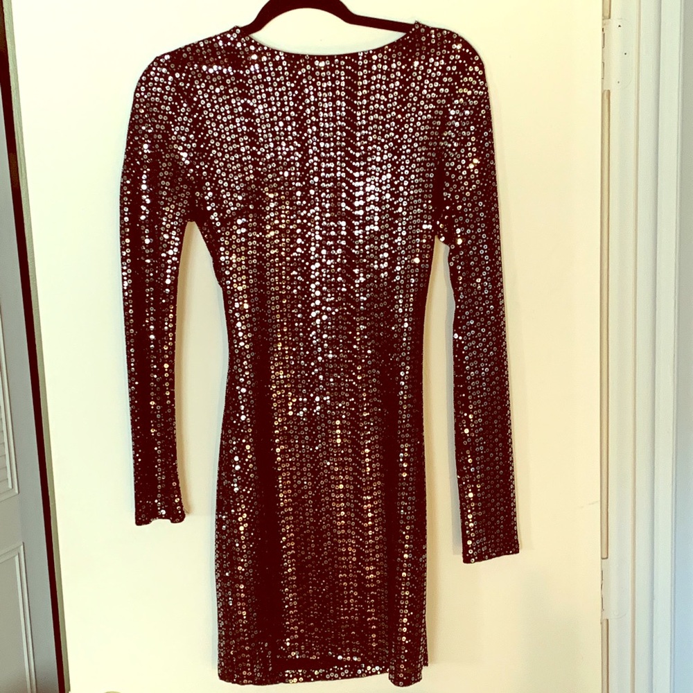 Black and Silver Sequined Dress